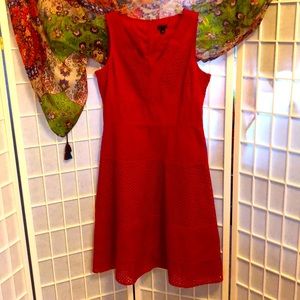 💯 cotton, red eyelet fit and flare sundress.